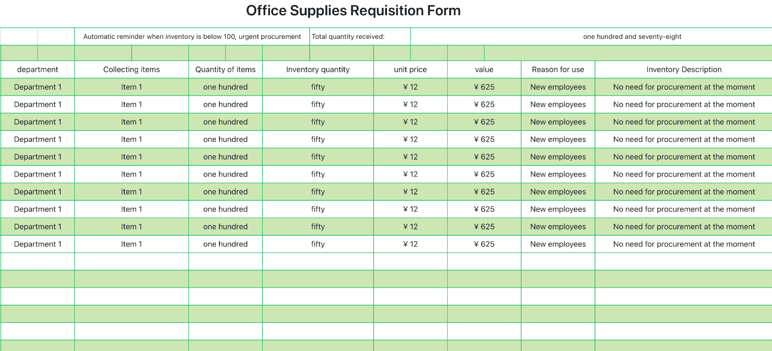Office Supplies Requisition Form 1